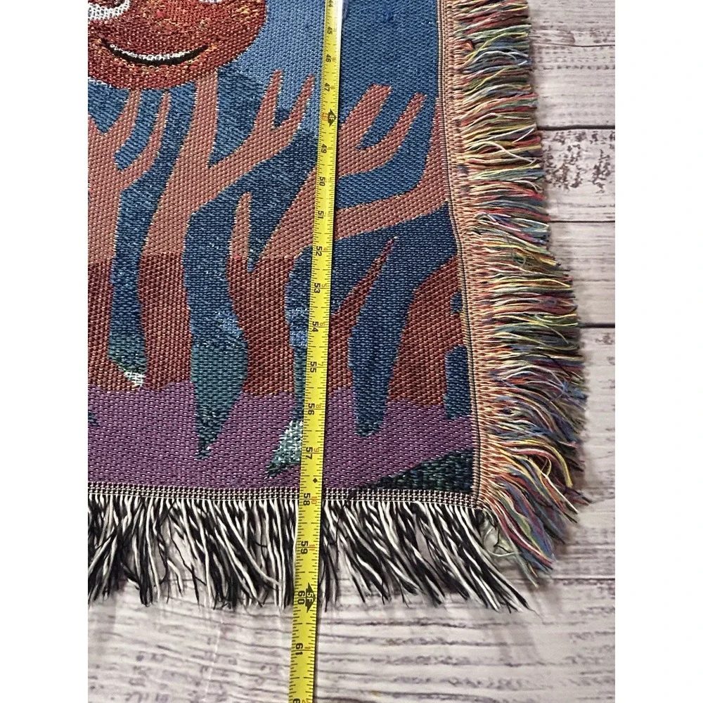 Disney Pixar Finding Nemo Dory Woven Tapestry Throw Blanket Fringed 50x60 USA